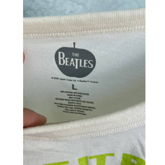 Like New The Beatles Let It Be T-Shirt Sz Large Cream Color Women's - Picture 2 of 6